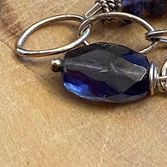 Beautiful Iolite and quartz 925 silver necklace - Picture 9 of 11